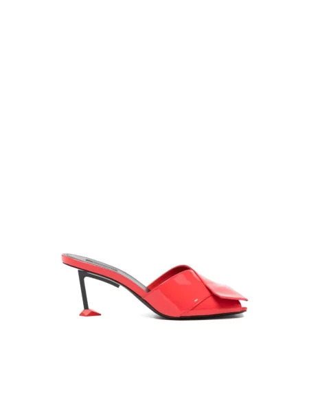 Lniane klapki Givenchy czerwone
