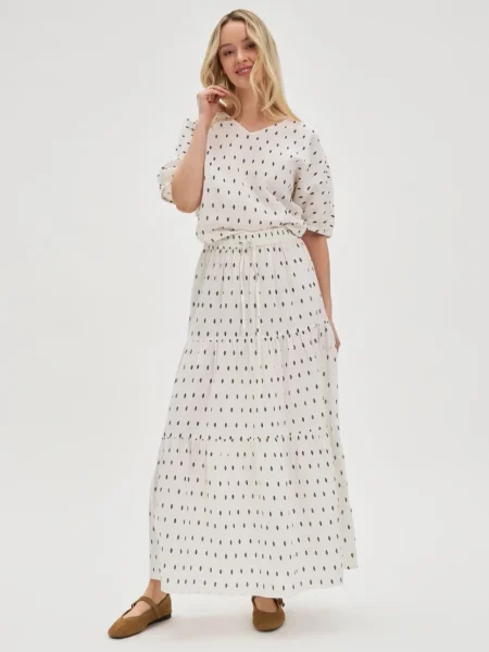 Fusta maxi Marisse alb