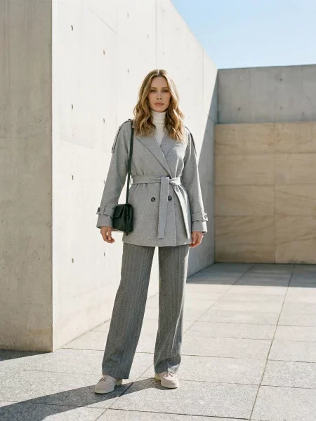 Вовняне Пальто Seventeen сірий