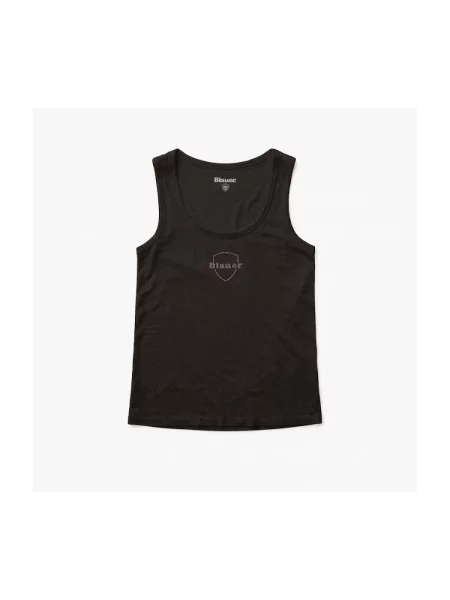 Top Blauer negru