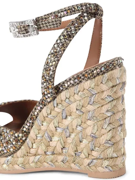 Kurt Geiger London sandały na koturnie Espadrille Wedge beżowe