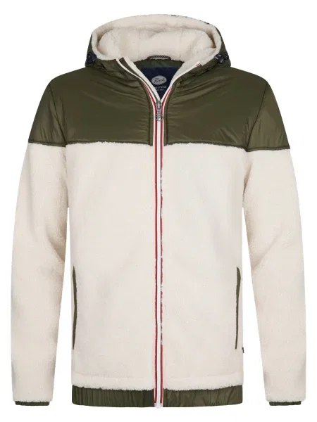 Petrol Industries Prehodna jakna zelena / rdeča bela