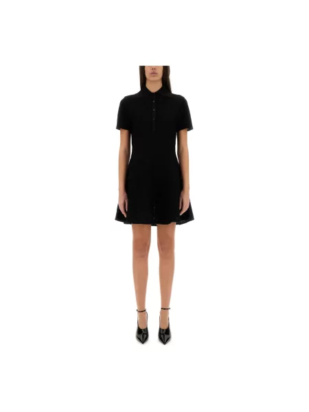 Krótka sukienka Givenchy z krótkim rękawem z kołnierzem czarna