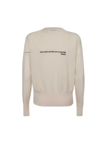 Sweter Dondup wełniany z długim rękawem beżowy
