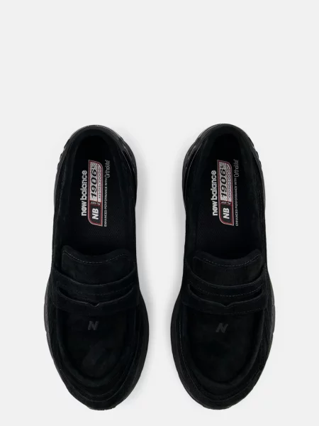 Замшевые лоферы New Balance черные