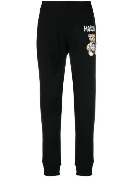 Pantaloni Moschino cu imagine teddy negru