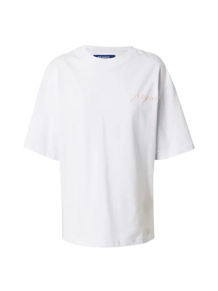 Pequs Majica Paradise Beach Club nude bijela