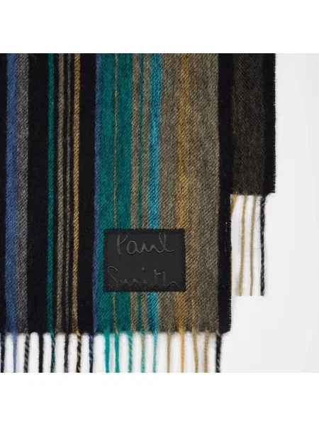 Szal Paul Smith wełniana w paski z paskiem