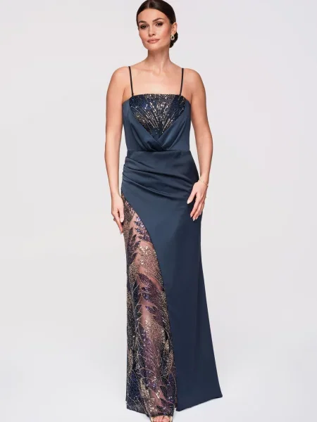 Костюм вечерна рокля Edoti синьо