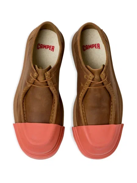 Pantofi derby Camper cu șireturi din piele maro