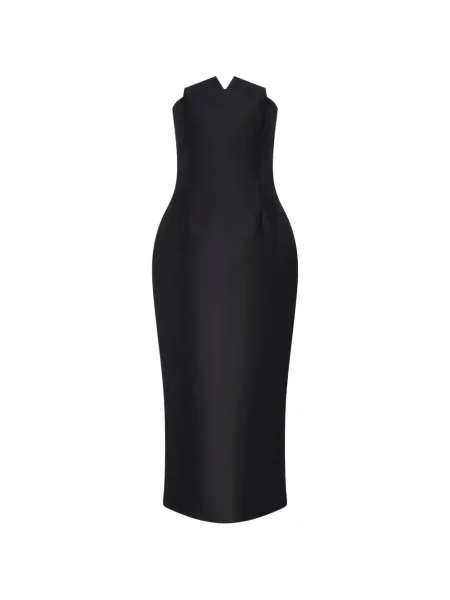 Rochie midi Violante Nessi până la genunchi fără bretele de costum negru