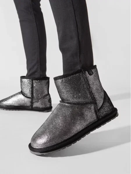 EMU Australia Cizme de zăpadă Wallaby Mini Metallic Teens negru