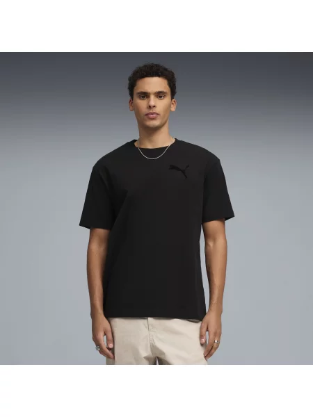 PUMA luźna koszulka Essentials Elevated z logo Cat Akcesoria S czarny