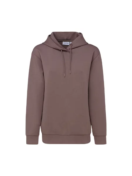Bluza z kapturem Calvin Klein z kapturem brązowa