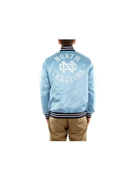 Geacă Mitchell & Ness din satin albastru