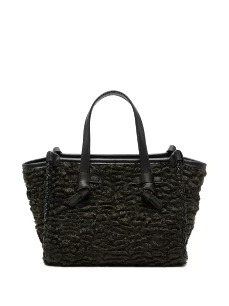 Shopper kabelka Gianni Chiarini s kožíškem hnědá