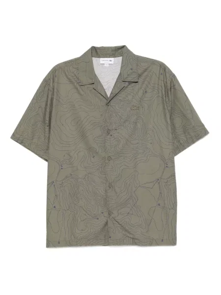 Риза Lacoste бродирана зелено
