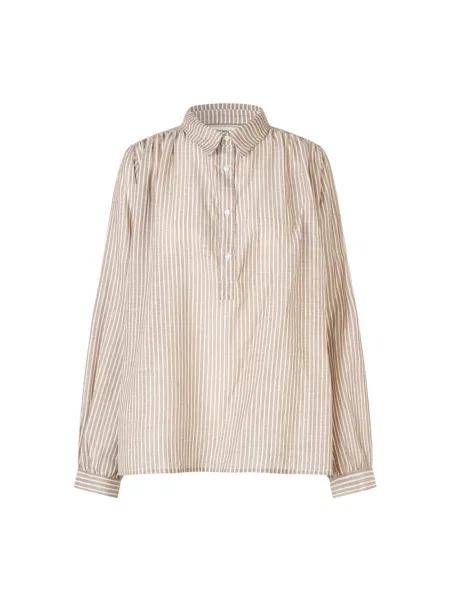 Koszula Lollys Laundry w paski beżowa