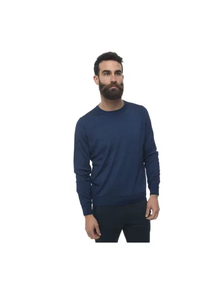 Jedwabny sweter Canali niebieski