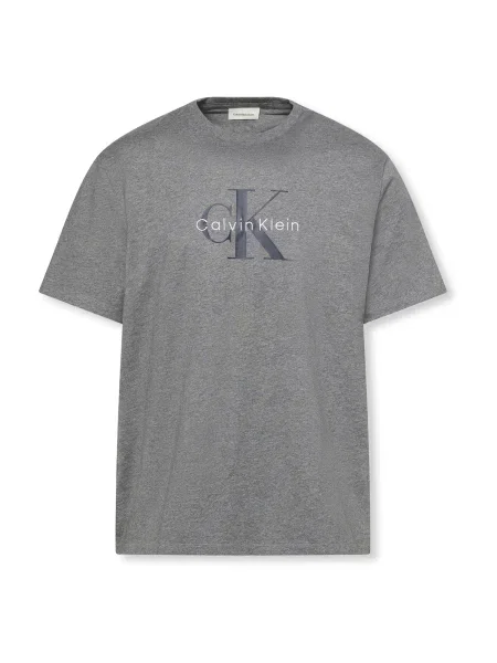 Μελανζέ τζιν πουκάμισο Calvin Klein Jeans λευκό