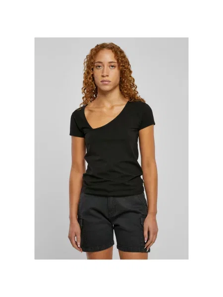 Koszulka Urban Classics asymetryczna z asymetrycznym dekoltem czarna