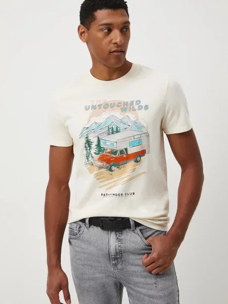 Medicine póló nyomott mintás bézs