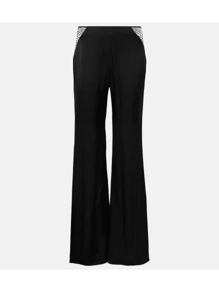 Pantaloni Rotate cu talie înaltă negru