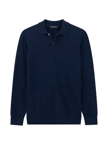 Tricou polo Boggi Milano de lână albastru