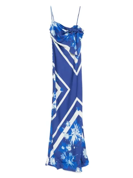 Rochie maxi Msgm cu imagine de costum albastru