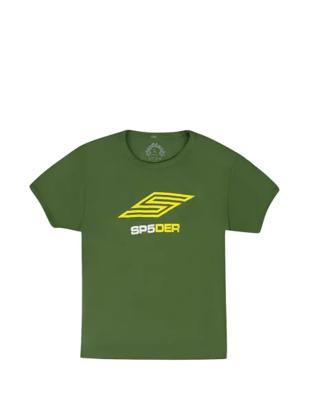 Scurt tricou Sp5der cu imagine verde