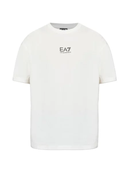 Tricou Ea7 Emporio Armani cu decolteu în U alb