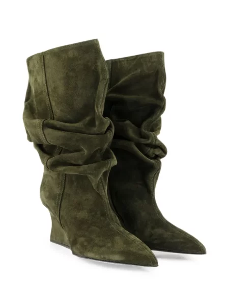 Cizme scurte Balmain cu pană verde