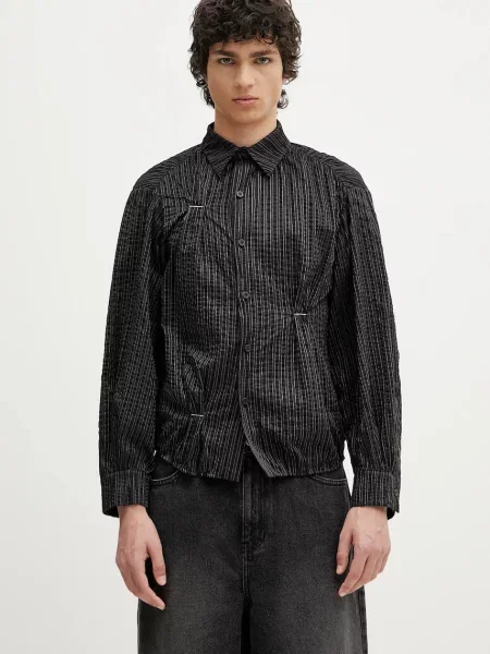 Košile Ader Error Apparel-Top relaxed s klasickým límcem černá