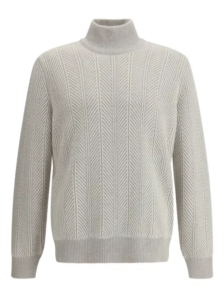 Golf golf Brunello Cucinelli w jodełkę szary