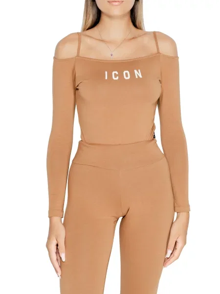 Bluzka Icon z długim rękawem brązowa