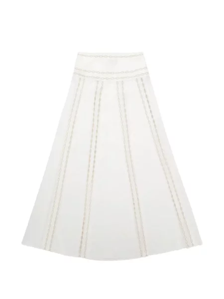 Fustă Fortela cu broderie alb