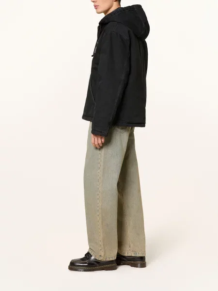 Džínová bunda Carhartt Wip s kamínky černá
