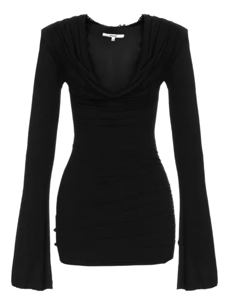 Rochie mini Manuri din dantelă de costum negru