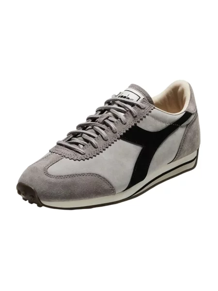 Woskowane sneakersy Diadora skórzane szare