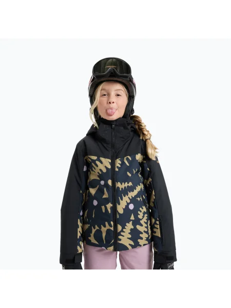Gyerek snowboard dzseki ROXY Free Jet Block fennel seed big/flower rg. Méret: fekete