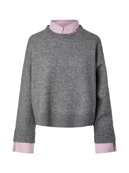 PIECES Pulover PCERIT gri amestecat / mauve / roz alb