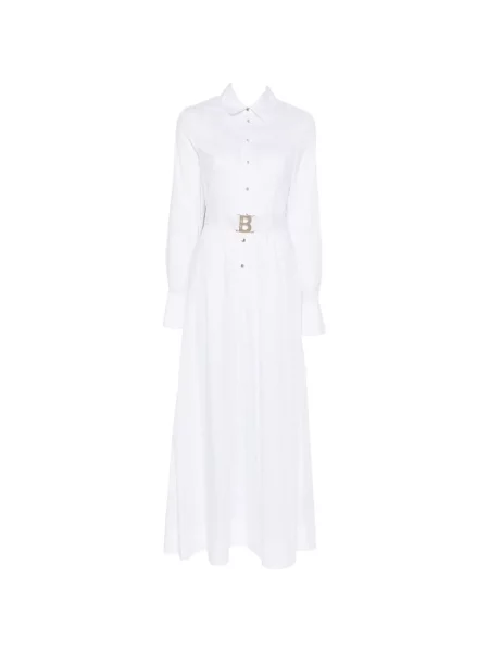 Maksi kołnierzykowy sukienka maxi Blugirl garniturowa biała