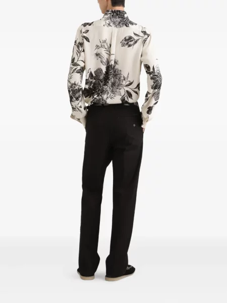 Cămașă Dolce & Gabbana cu model floral cu imagine alb