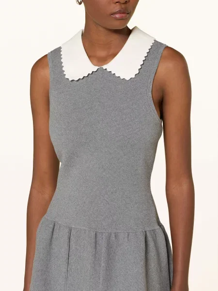 Claudie Pierlot Sukienka Z Dzianiny grau biała