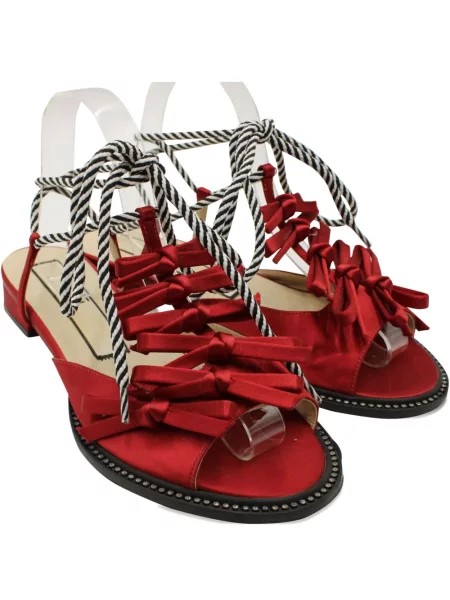 Сандали N°21 с панделка червено