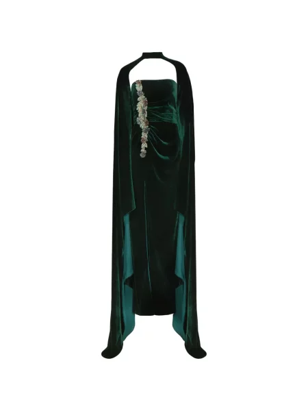 Rochie cu volane Costarellos cu volane verde