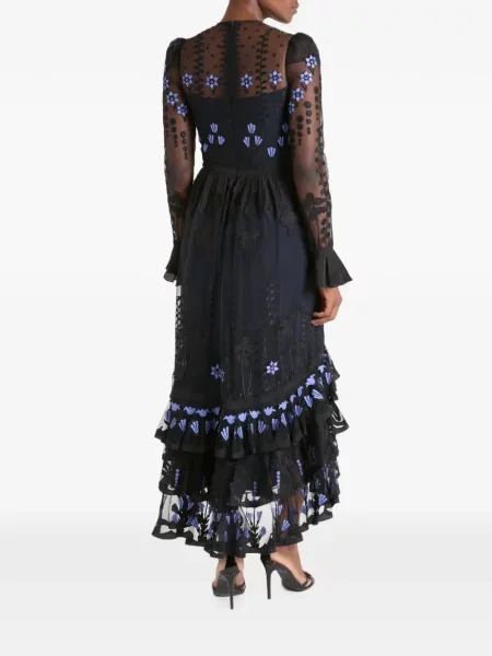 Rochie midi Temperley London cu model floral albastru