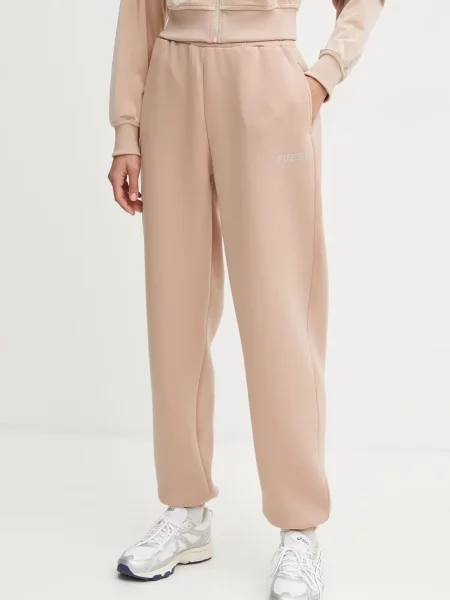 Donji dio trenirke Guess CECILIA s aplikacijom bež