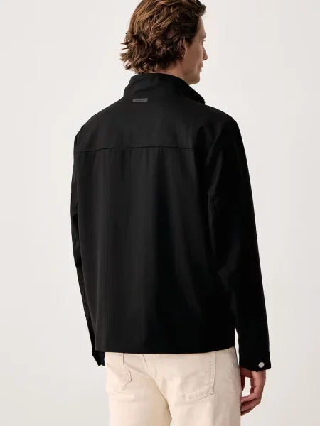 Calvin Klein átmeneti kabát férfi gyapjúval fekete