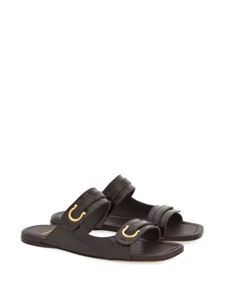Papuci Ferragamo din piele maro